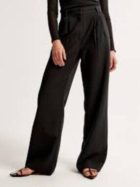 Abercrombie & Fitch Sloane Curve Love Wide Leg Pants Black 31 12R